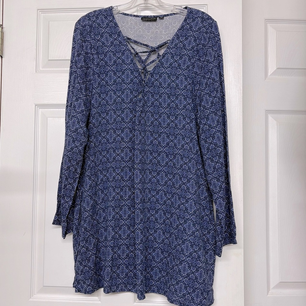 Catalina Medallion Print Blue Swimsuit Cover Sz L